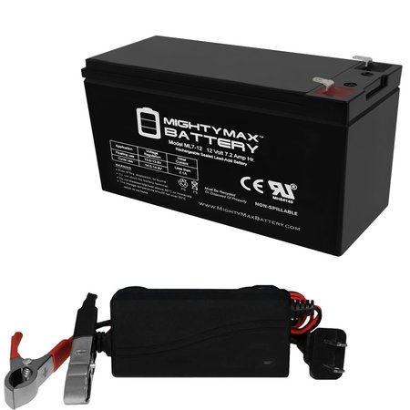 12V 7Ah SLA Battery Replaces EverCycle EC12-7 With 12V Charger -  MIGHTY MAX BATTERY, MAX3965063